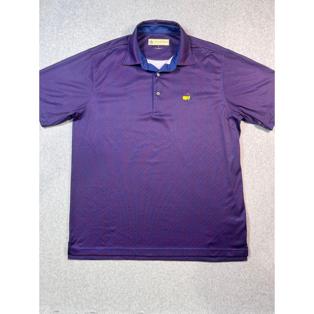 Donald Ross Masters Tournament Golf Polo Shirt Mens Medium Purple Paisley Print